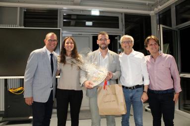 Von links nach rechts: Oberbürgermeister Frank Schneider mit der Kulturrätin von Bassano Giada Pontarollo,  dem Schmöllner Bürgermeister Sven Schrade, dem stellvertretenden Bürgermeister von Bassano Mariano Scotton und Stadtrat Giovanni Baggio aus Bassano  (Foto von Guido Conte/Bassano del Grappa)