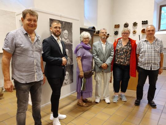 Die Schmöllner Delegation mit der Künstlerin Sigrid Baumgärtner aus Mühlacker (Foto von Ulrike Grötsch/Schmölln)